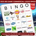2025 BIG GAME Commercial Logos Bingo Cards - 100 Pages to Download and Print