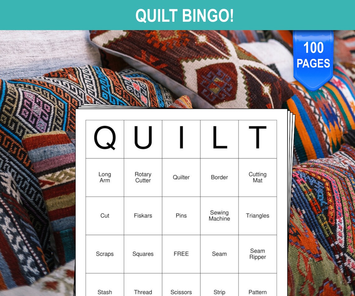 Quilt Bingo Cards 100 Pages Download and Print Bingo Etsy