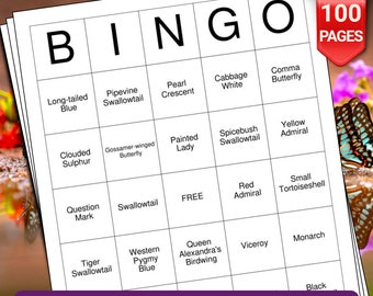 Butterfly Bingo Cards - 100 Pages to Download and Print