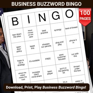 Business Buzzword Bingo Karten - 100 Seiten zum Herunterladen und Ausdrucken