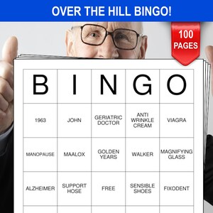 Over the Hill Bingo Cards - 100 Pages - Download and Print Bingo ...