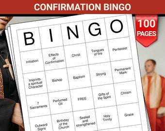 Confirmation Bingo Cards - 100 Pages to Download and Print