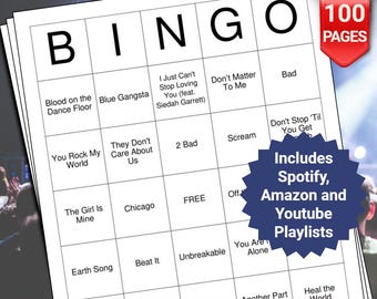 Michael Jackson Music Bingo Cards - 100 Pages to Download and Print