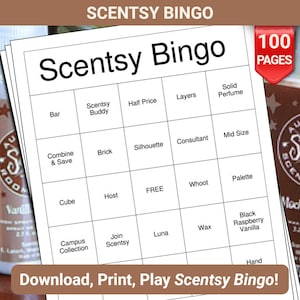 Scentsy Bingo Karten - 100 Seiten zum Herunterladen und Ausdrucken