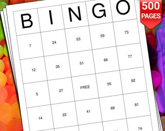 Classic Numbers 1-90 Bingo Cards - 500 Pages to Download and Print