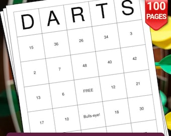 Darts Bingo Karten - 100 Seiten zum Herunterladen und Ausdrucken