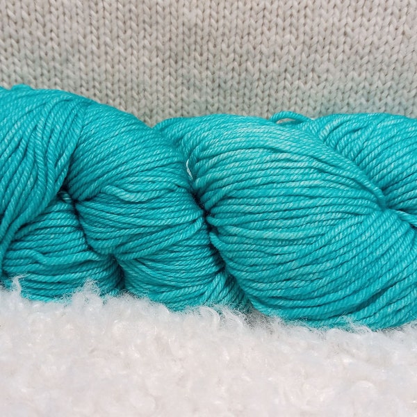 Malabrigo Rios, Ankara Green, Superwash Merino wool yarn, for knitting, crochet, weaving, crafts. Kettle dyed, Worsted Weight Yarn