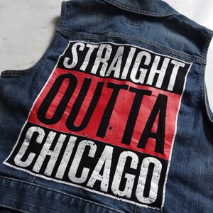 Straight Outta Chicago Denim Vest - Size Women&#39;s Medium
