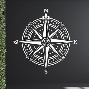 Compass Rose Stencil on Reusable Mylar 7mil and 10mil option - Great for Bedroom, Kitchen, Bathroom, Office, Yoga Room, Nursery