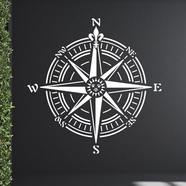 Compass Rose Stencil Etsy