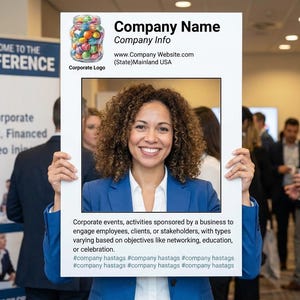 Custom Photo Booth Frame: Company Events, Corporate Events,  (24" x 36")