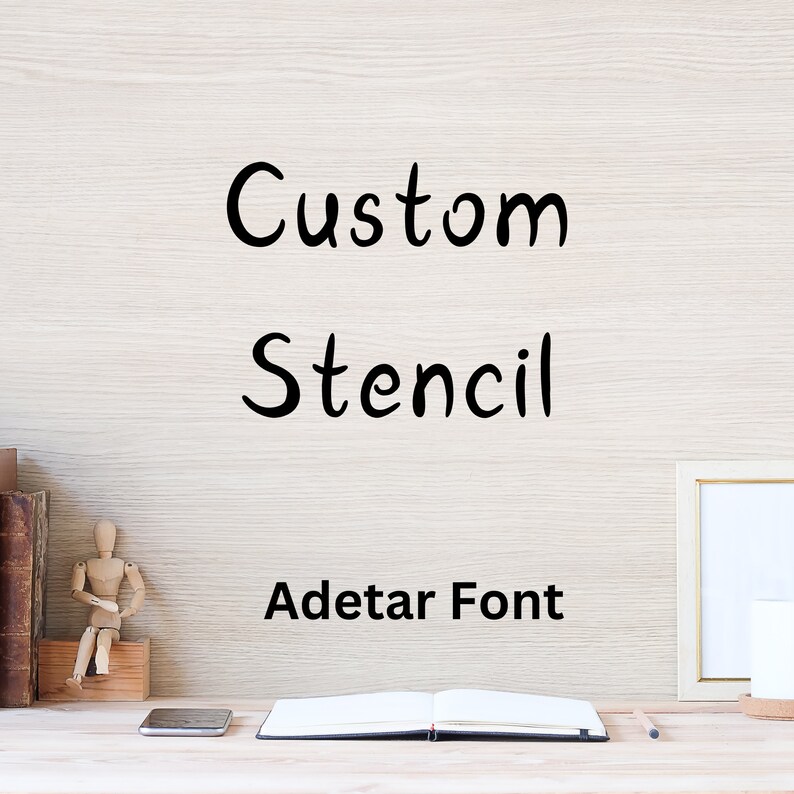 Custom Stencil - Adetar font - Reusable Mylar - 10 mil image 1