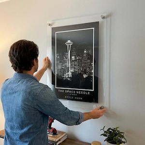 Custom Clear Acrylic Floating Frame, Straight Corners: Artwork, Photo, Diploma