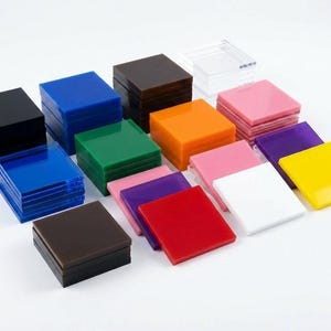 Lot of Square Shape Acrylic for crafting and projects. Custom size and shapes available.