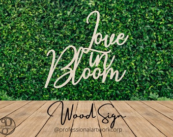 Love in Bloom Stacked wooden sign. Wedding  Decor. Bridal Shower.