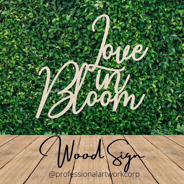 Love in Bloom Stacked wooden sign. Baby Shower Decor. New Baby Announcement Event.