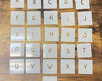Stencil Full Alphabet - Individual sheet per letter - Over 20 fonts to choose from.