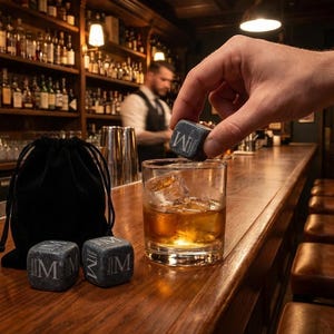 Personalized Whiskey Stones Set: Custom Logo, Chilling Stones image 2