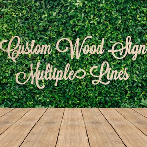 Personalized Wood Sign, Up to 3 lines, Choose Favorite Font. Great for Birthday, Nursery, Backdrop, Office Wall, Wedding Sign and More.