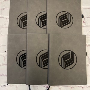 Bulk Notebook - Company Logo Laser Engraved - 4 Colors to Choose From