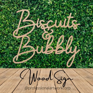 Biscuit & Bubbly stacked wooden sign. Brunch, Company Event or Family Brunch.