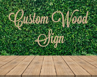 Custom Wood Sign, Choose Favorite Font. Great for Birthday, Nursery, Backdrop, Office Wall, Wedding Sign and More.