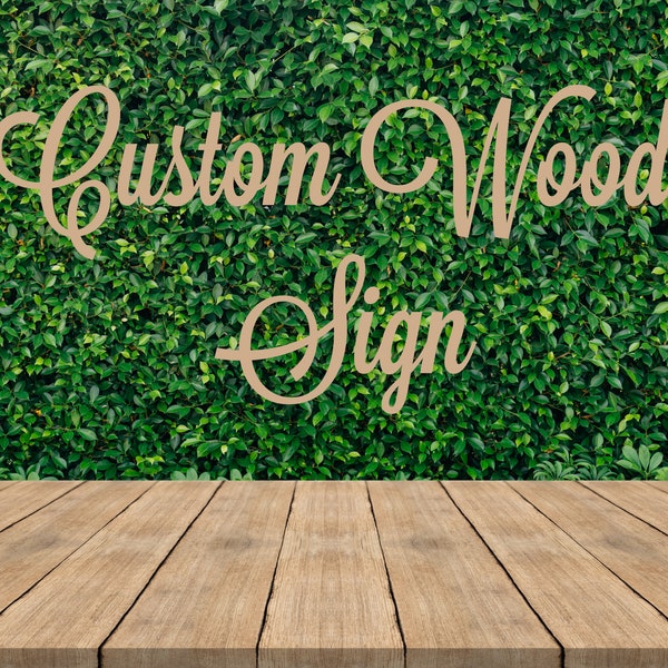 Custom Wood Sign, Choose Favorite Font. Great for Birthday, Nursery, Backdrop, Office Wall, Wedding Sign and More.