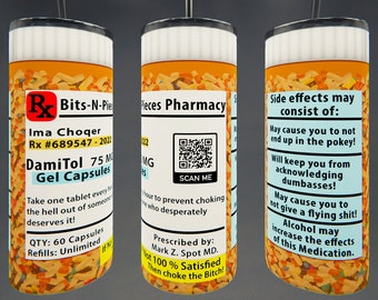Medication Bottle DamiTol 20oz Tumbler Digital Design