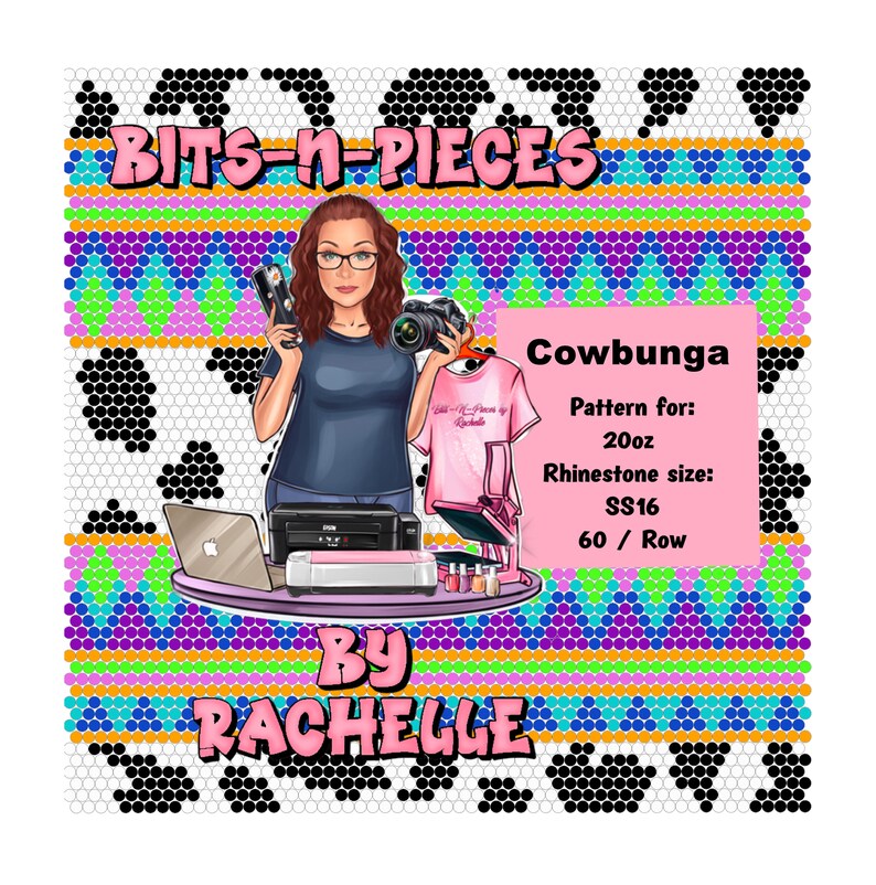 Cowbunga Digital Rhinestone Pattern - Etsy