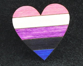 Genderfluid Button Pin Heart  Pride