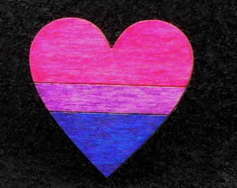 Bisexual Pin Button Heart Bi Pride