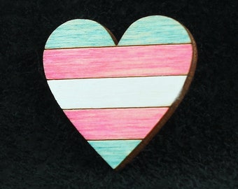 Transgender Button Pin Heart  Pride