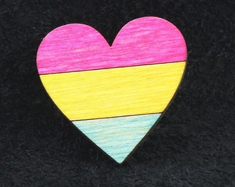 Pansexual Button Pin Heart  Pride