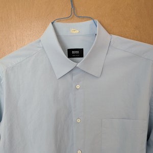 Hugo Boss Dress Shirt S 17 1/2 44 Blue