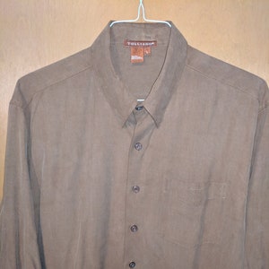 Tulliano Silk Shirt 100% Silk Brown Large