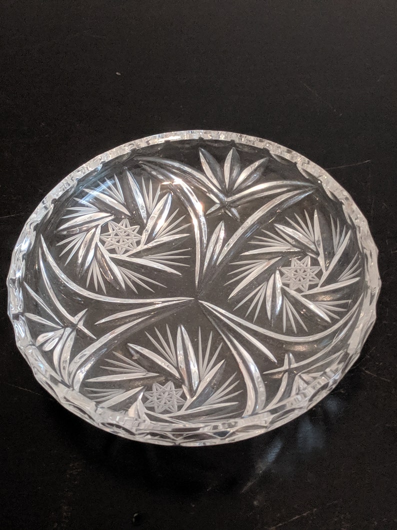 6 Vintage Crystal Ashtray Approx