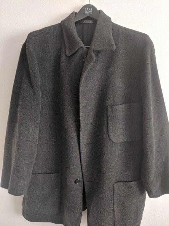 Men Coat Grey New Wool Mens Coat by STANLEY & MORGAN Woven Winter