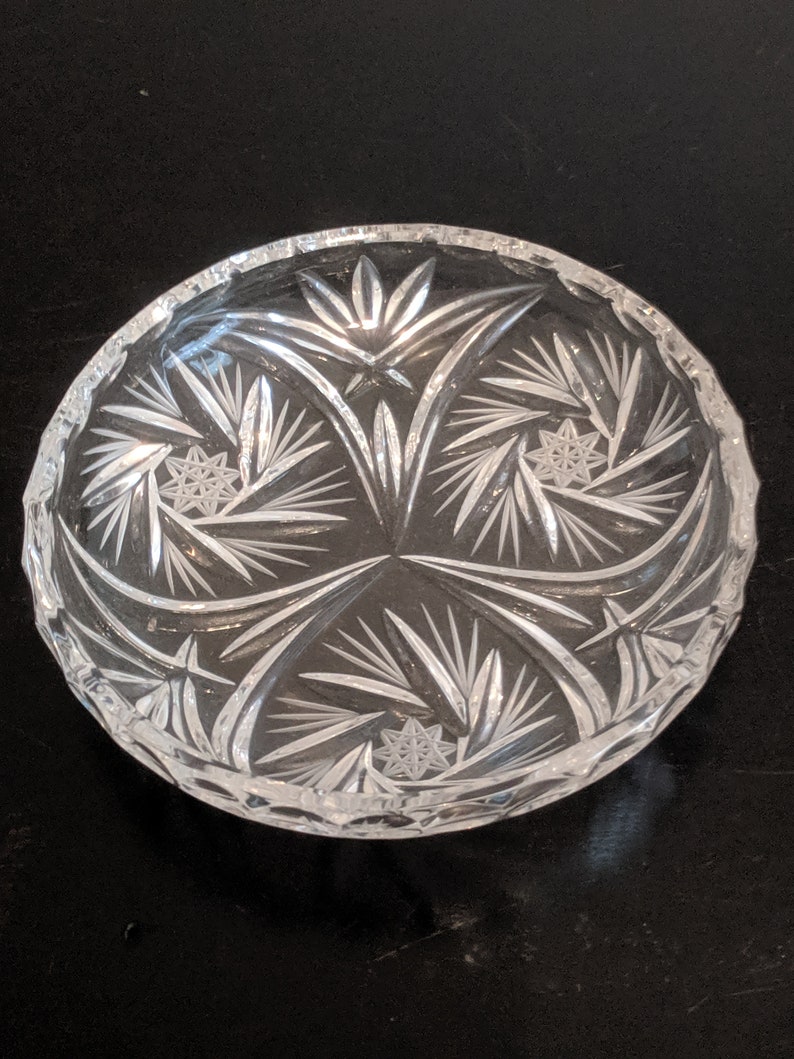 6 Vintage Crystal Ashtray Approx
