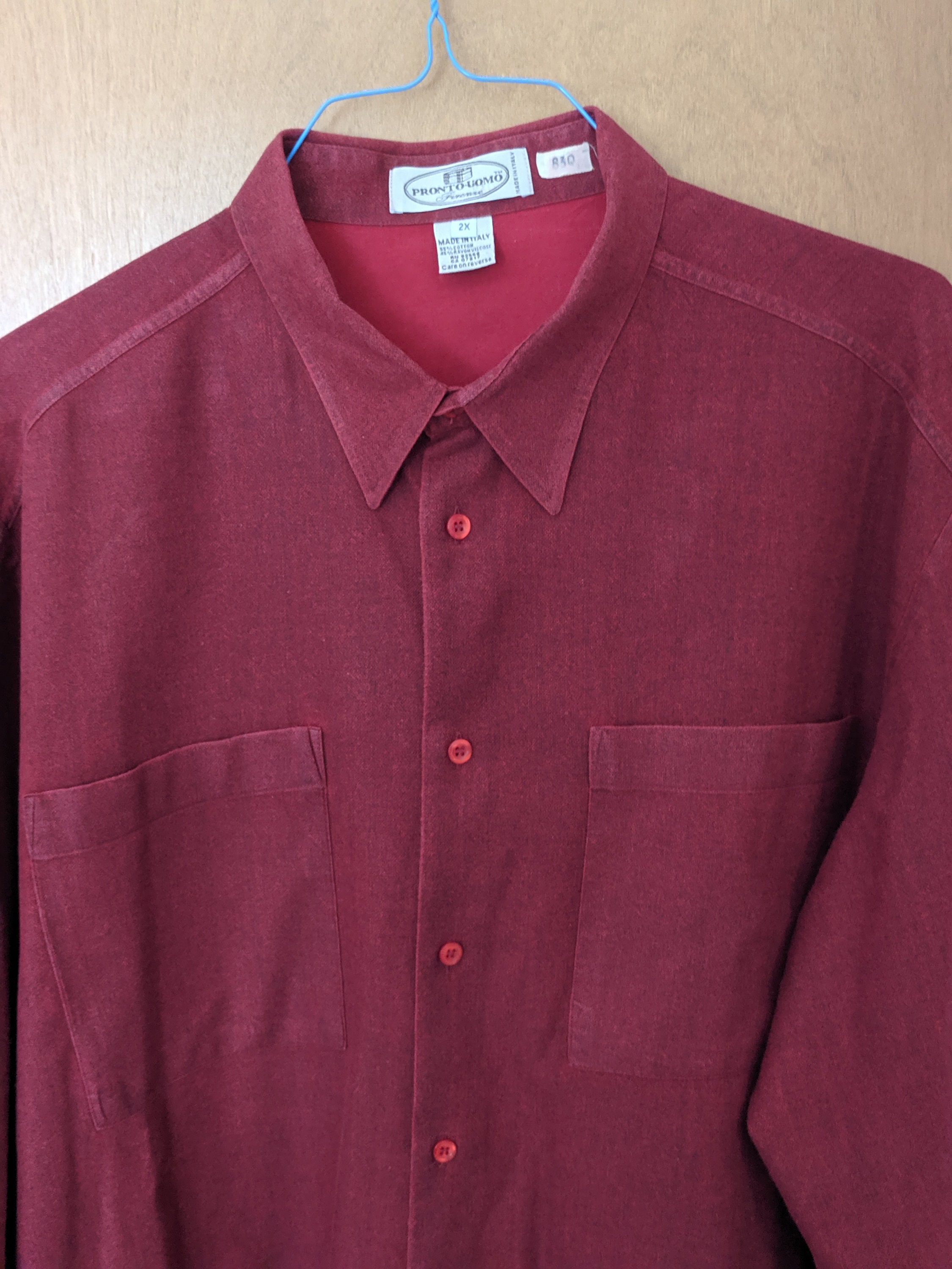 Pronto Uomo Shirt Men's Long Sleeve S 2X Etsy