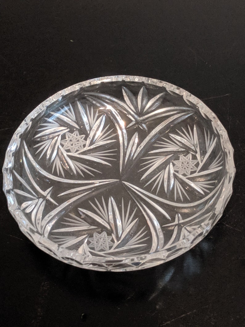 6 Vintage Crystal Ashtray Approx