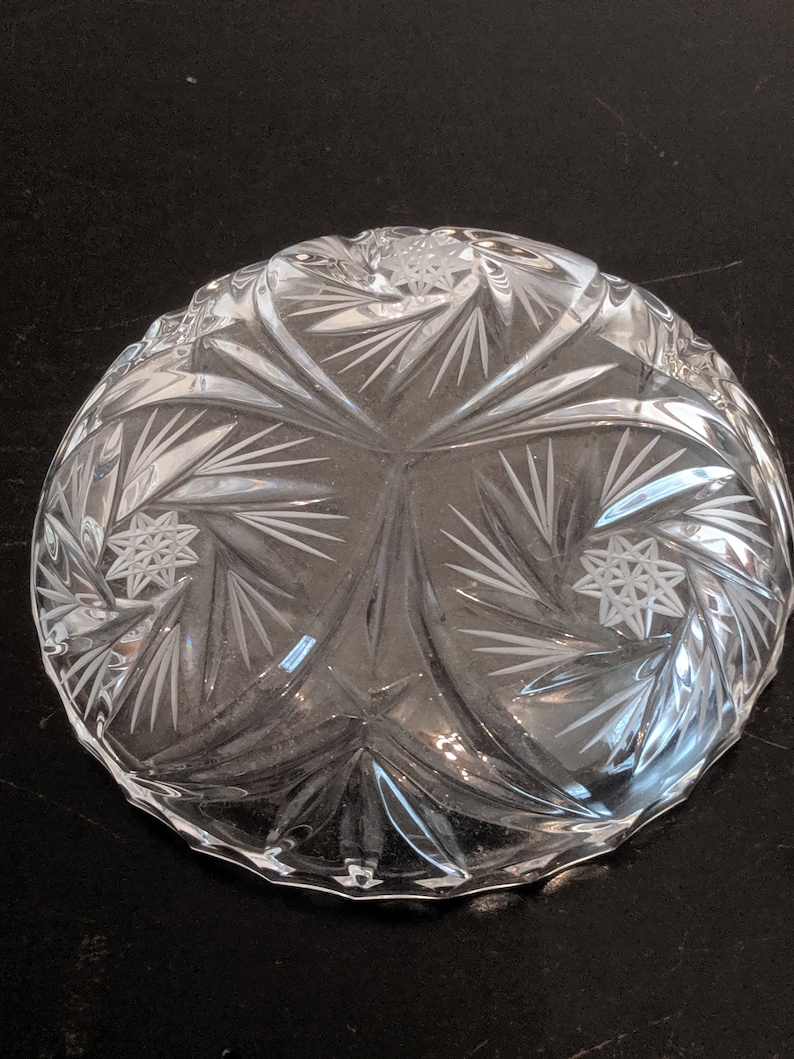 Vintage Crystal Ashtray Approx 6