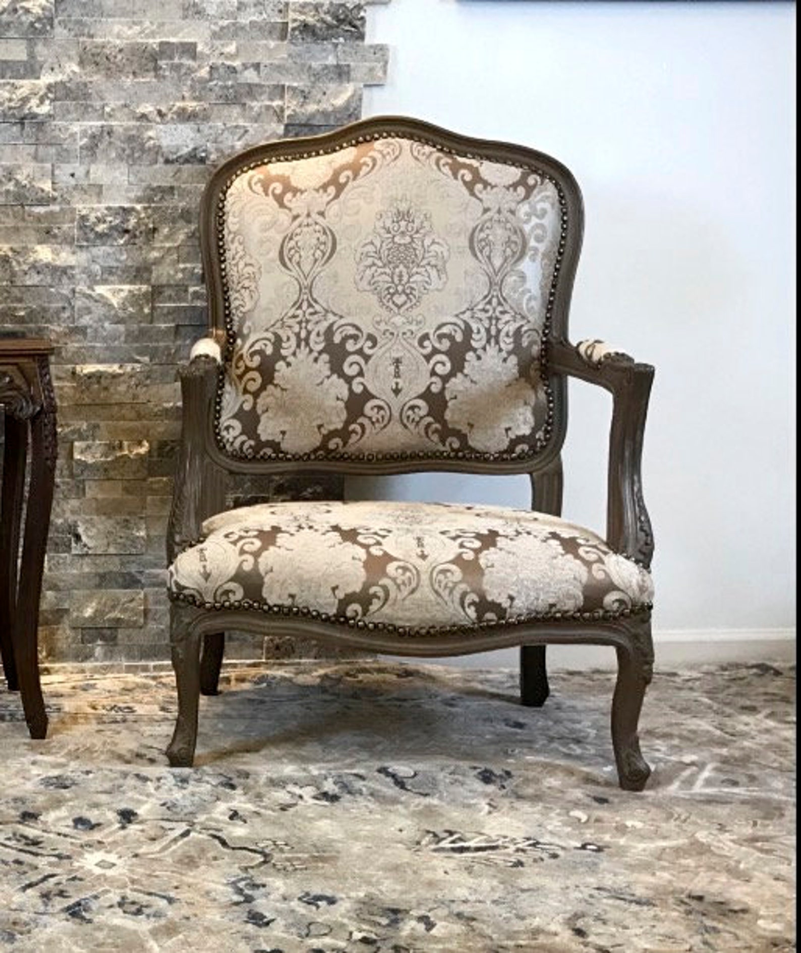 Louis XV Armchair New Reproduction of Antique Vintage Chair Etsy