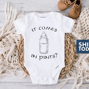 It Comes In Pints Onesie® - Funny Baby Clothes - Natural Cotton Onesie®