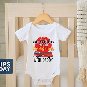 Firefighter Baby Onesie®: Funny Fireman Bodysuit - Daddy&#39;s Helper