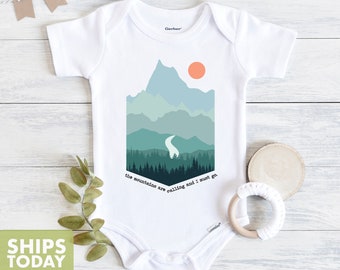 The Mountains are Calling and I must Go Baby Onesie® - White 100% Cotton