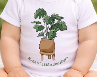 Mama’s Little Monstera Bodysuit – Cute Plant Lover Baby Outfit
