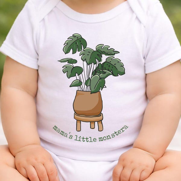 Mama’s Little Monstera Bodysuit – Cute Plant Lover Baby Outfit
