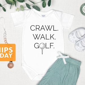 Golf Baby ONESIE® - Crawl Walk Golf ONESIE® Organic Cotton Baby ONESIE®