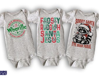 Christmas Baby Onesie® Bundle | 3 Holiday Bodysuits Set | Newborn & Infant Christmas Outfit Gift