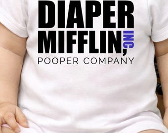 Diaper Mifflin Pooper Company Baby Onesie® | The Office Inspired Bodysuit